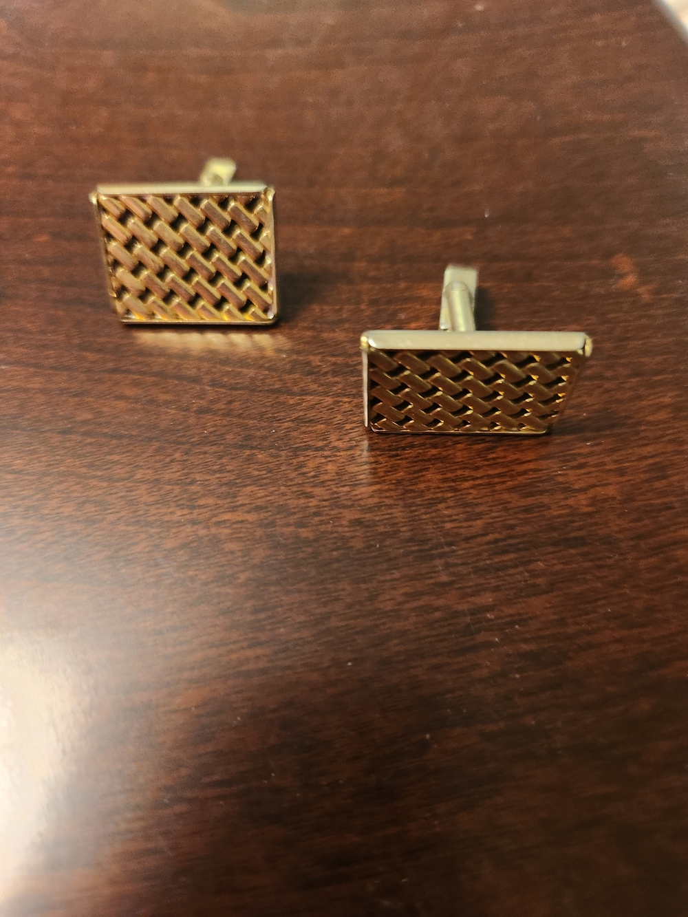 Gold-Tone Woven Square Cufflinks - Men's Accessories